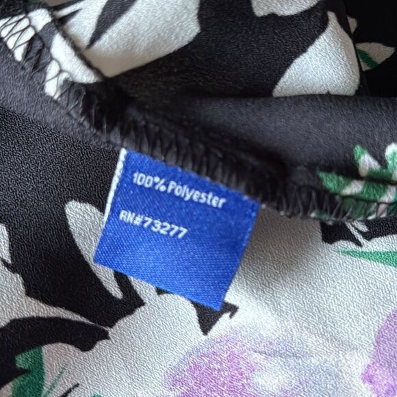 Apt. 9‎ Floral Camisole Black Green Purple Sleeveless Adjustable Straps Size Med - Picture 9 of 9